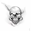 skull snake tattoo design idea