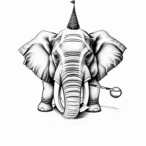 Elephant with baseball hat and elephant with hockey jersey tattoo design idea