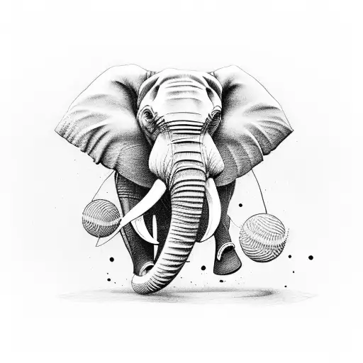 Elephant wearing a baseball hat tattoo design idea