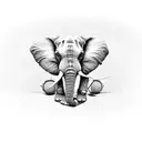Elephant wearing a baseball hat tattoo design idea
