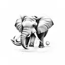 Elephant wearing a baseball hat tattoo design idea