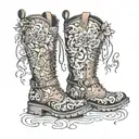 knee-high boots tattoo design idea