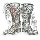 knee-high boots tattoo design idea