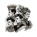 four people in royal clothes tattoo design idea
