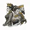 four people in royal clothes tattoo design idea