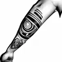 patchwork sleeve tattoo design idea
