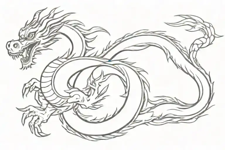 Water Chinese dragon tattoo design idea