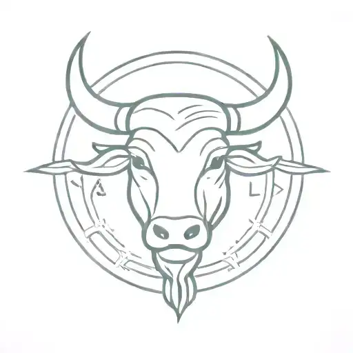 Taurus zodiac sign incorporated with ares greek god symbol NOT  taurus bull head tattoo design idea