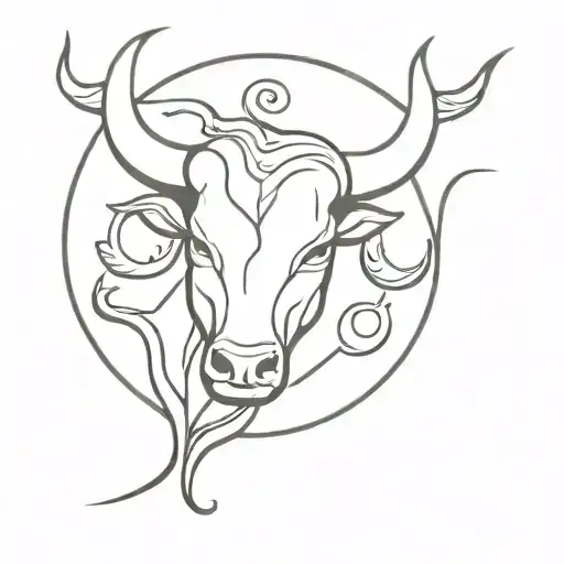 Taurus zodiac sign incorporated with ares greek god symbol tattoo design idea