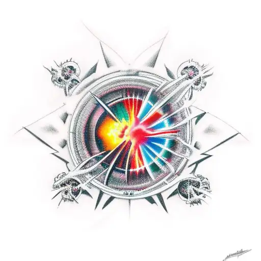 evangelion cross explosion tattoo design idea