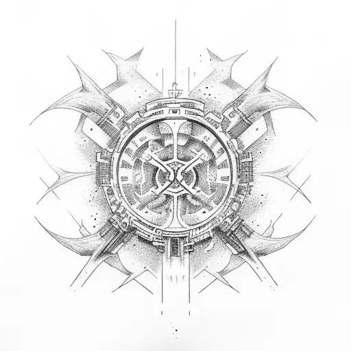 evangelion cross explosion tattoo design idea