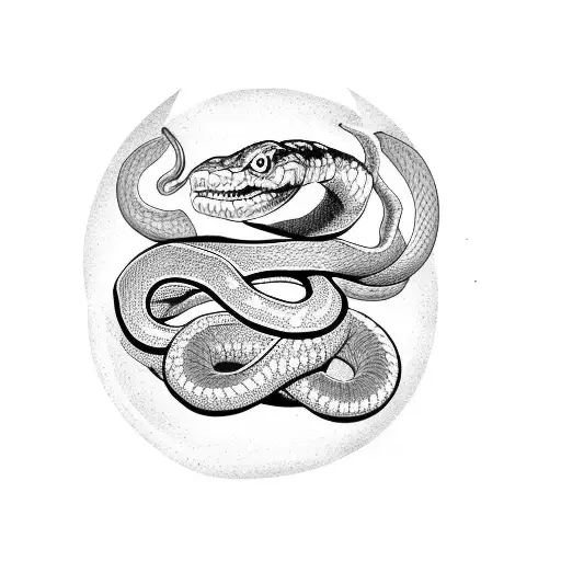 Ouroboros snake bicep band tattoo design idea