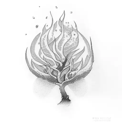 burning bush  tattoo design idea
