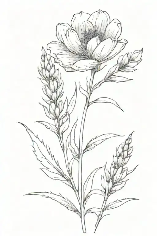 lavender flower tattoo design idea
