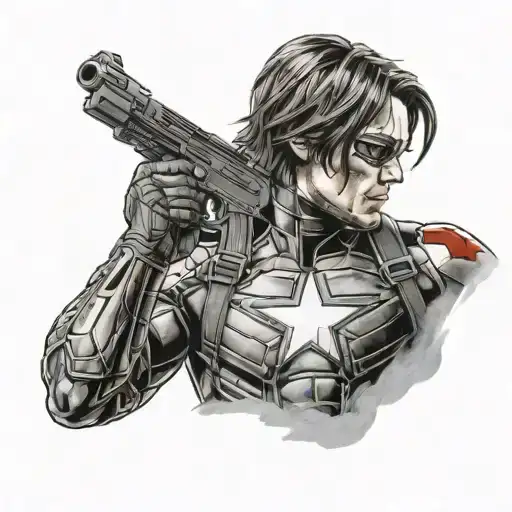 winter soldier tattoo design idea