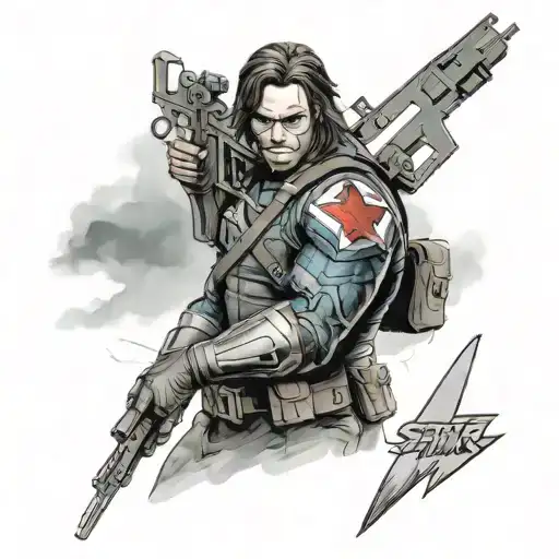 winter soldier tattoo design idea