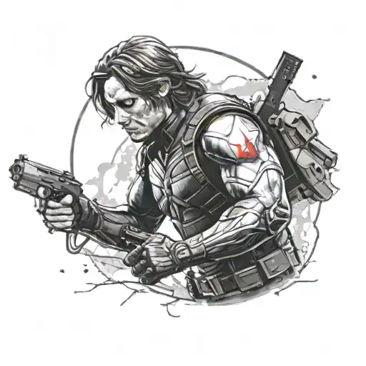 winter soldier forearm  tattoo design idea