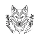 fearless wolf with map tattoo design idea