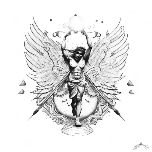 Greek Icarus falling  tattoo design idea