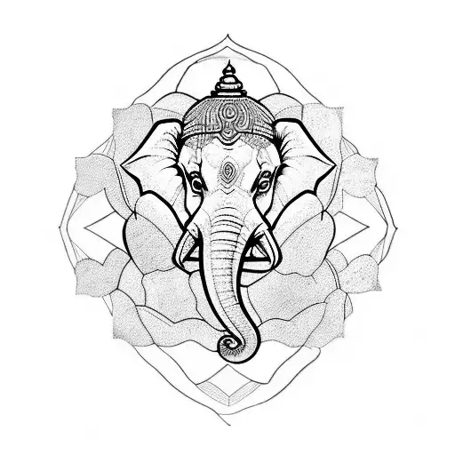 Ganesha and science  tattoo design idea