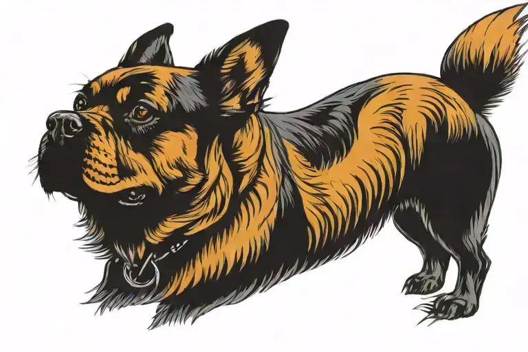 Dog wearing a Philadelphia tattoo design idea