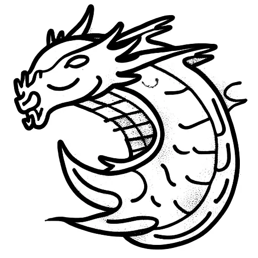 a cute sleeping dragon tattoo design idea