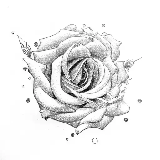Sunflower rose snow drop bluebells geometric  tattoo design idea