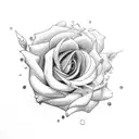 Sunflower rose snow drop bluebells geometric  tattoo design idea