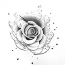 Sunflower rose snow drop bluebells geometric  tattoo design idea
