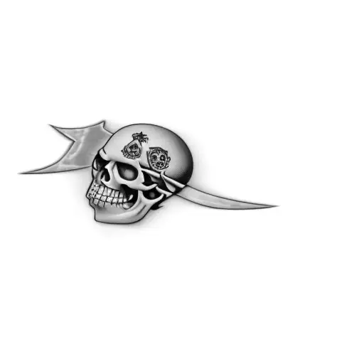 a skull and crossbones tattoo design idea