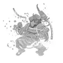 spicy pepper character that is a Japanese ronin tattoo design idea