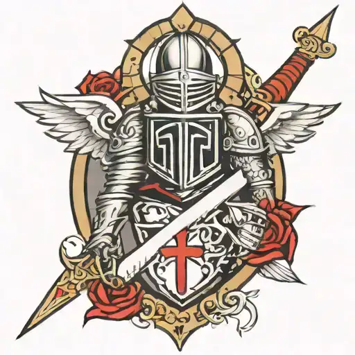 French Knight templar  tattoo design idea