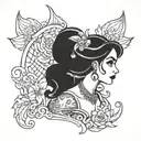 demon princess jasmine tattoo design idea