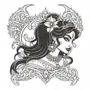 demon princess jasmine tattoo design idea