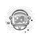 spaceman with geometric background tattoo design idea