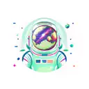 spaceman with geometric background tattoo design idea