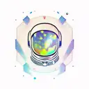 spaceman with geometric background tattoo design idea