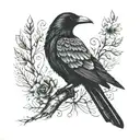 scandinavian tattoo on shoulder  with raven  tattoo design idea