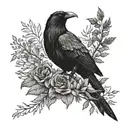 scandinavian tattoo on shoulder  with raven  tattoo design idea