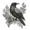 scandinavian tattoo on shoulder  with raven  tattoo design idea