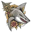 great white shark tooth  tattoo design idea