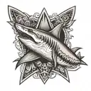 great white shark tooth  tattoo design idea