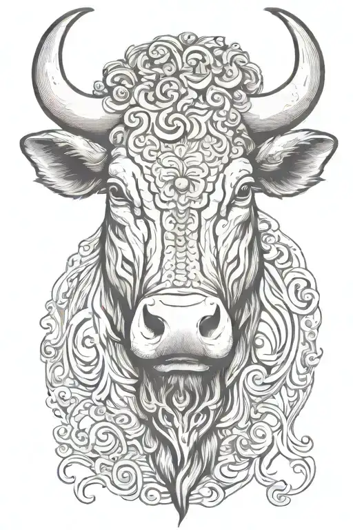 Bull head tattoo design idea