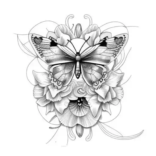 butterfly flying out of Iris, Virgo tattoo design idea
