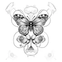 butterfly flying out of Iris, Virgo tattoo design idea