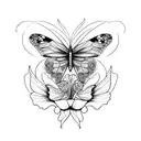 butterfly flying out of Iris, Virgo tattoo design idea