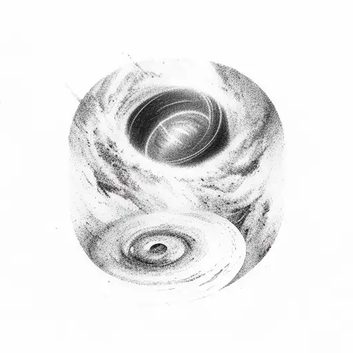man turning into a black hole  tattoo design idea
