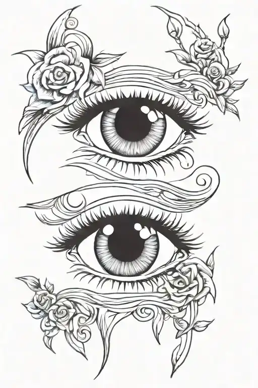 cry eyes staring tattoo design idea