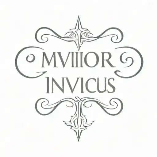 morior invictus text tattoo design idea