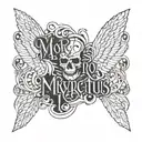 morior invictus text tattoo design idea